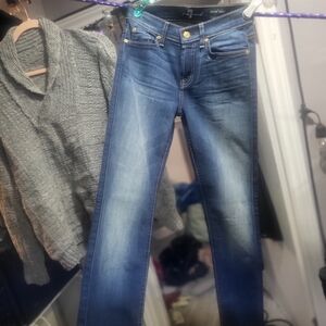 7 For All Mankind Faded Blue Skinny Jeans